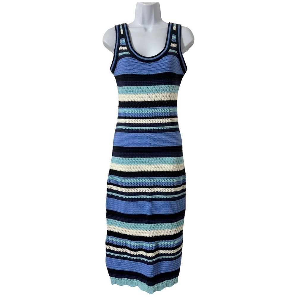 Haute Hippo crochet knit line tank long dress small NWOT
